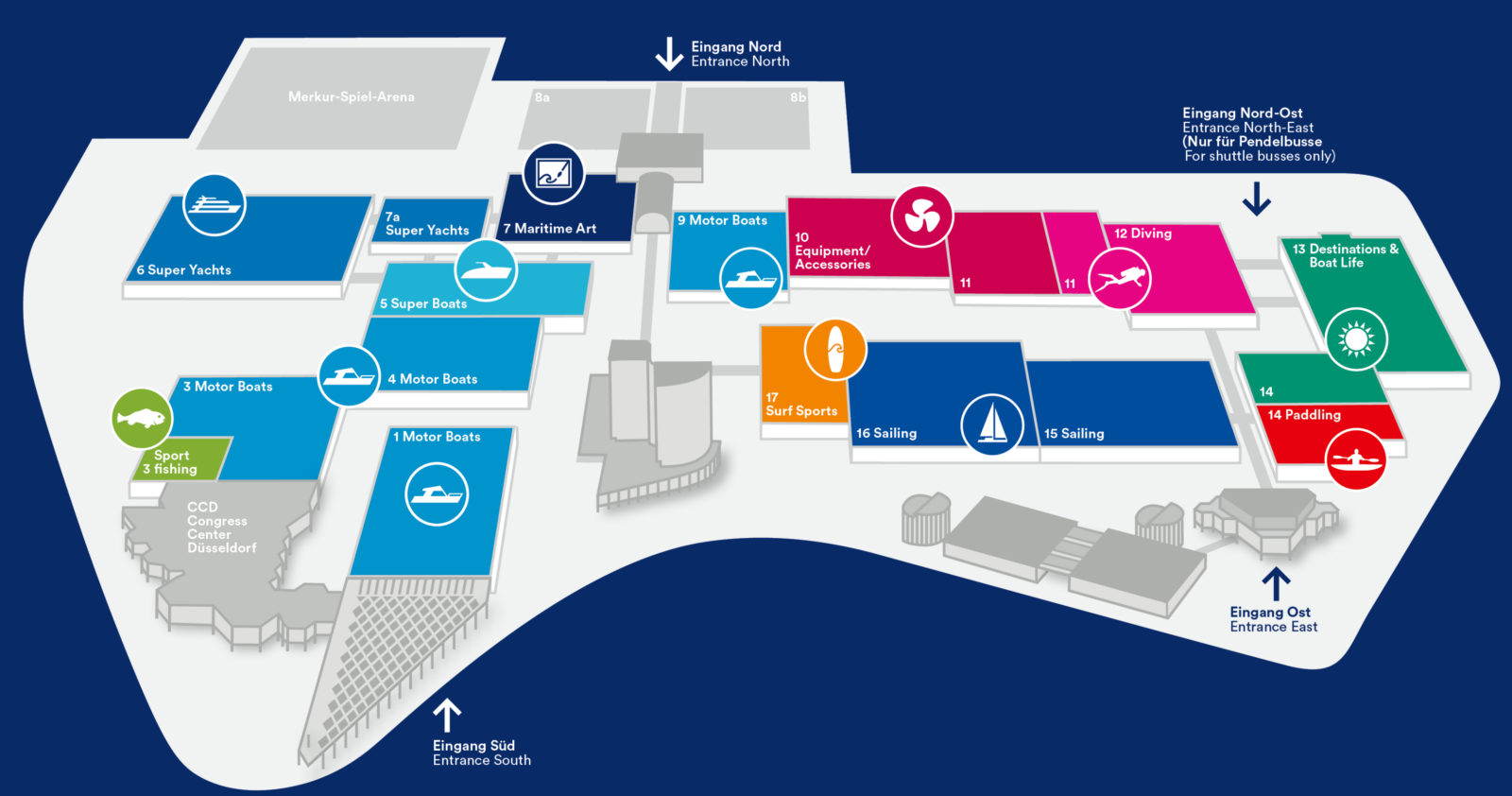 Hallenplan Messe Düsseldorf